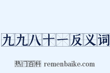 九九八十一反义词是什么意思的图片